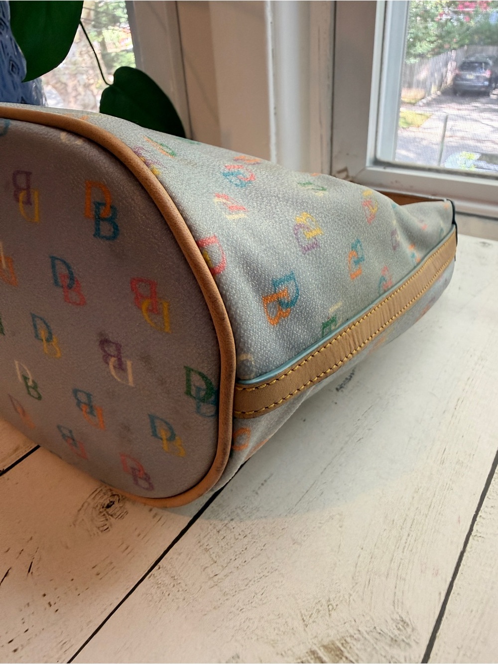 Dooney & Bourke | Vintage Y2K Multicolor DB Logo Mini Hobo with Rainbow Zipper - Picture 9 of 13
